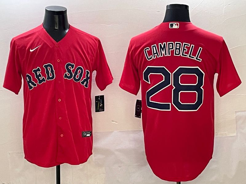 Men Boston Red Sox #28 Campbell Red Game 2025 Nike MLB Jersey style 2